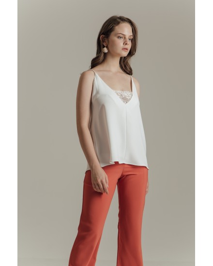 MAEVE LACE TANK - WHITE